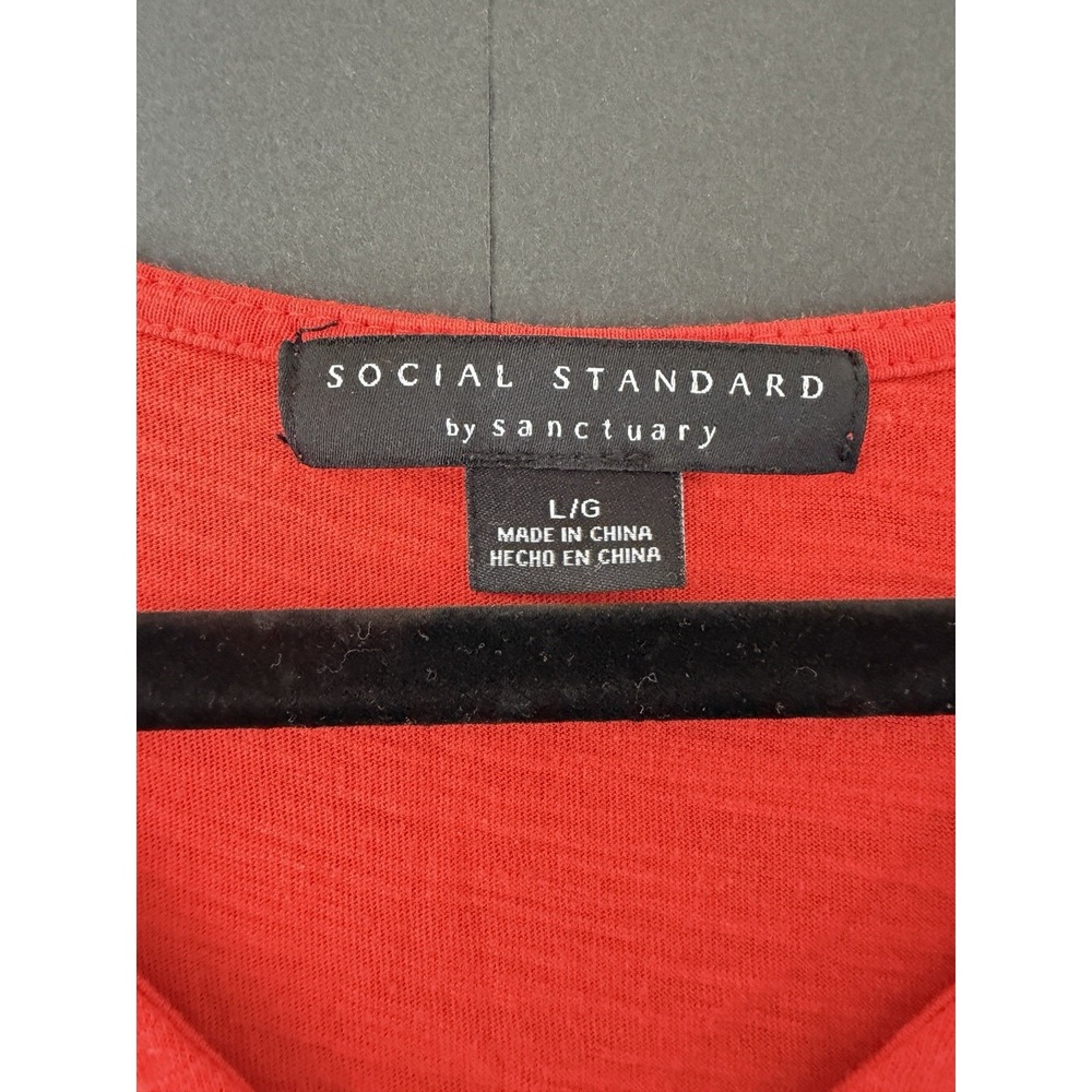 Social Standard by Sanctuary Large Coral Tiered Dress V Neck Casual Sleeveless - Picture 4 of 11